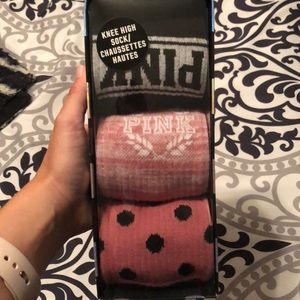 PINK knee high socks